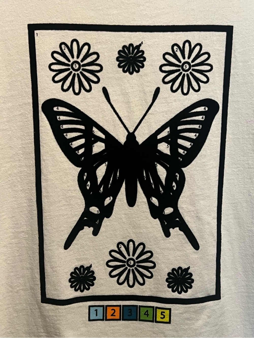 Maisie Wilen Paint by Number Butterfly cotton T-shirt Small Very Good Condition - Picture 4 of 11
